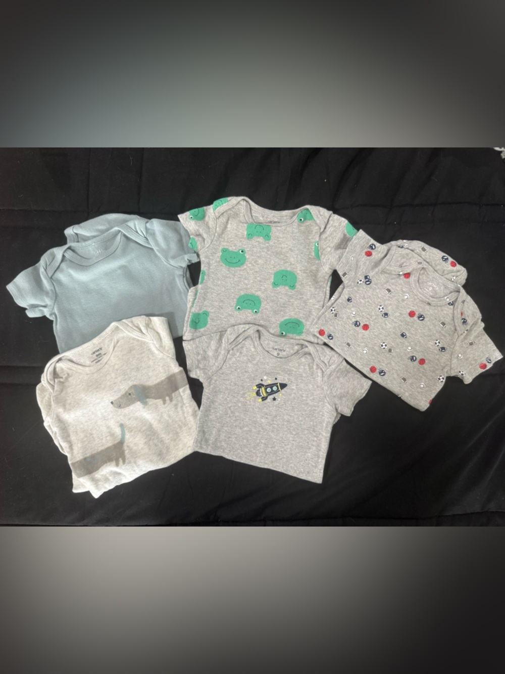 Carter's Baby Bodysuit Set - Gray, Light Blue, Green